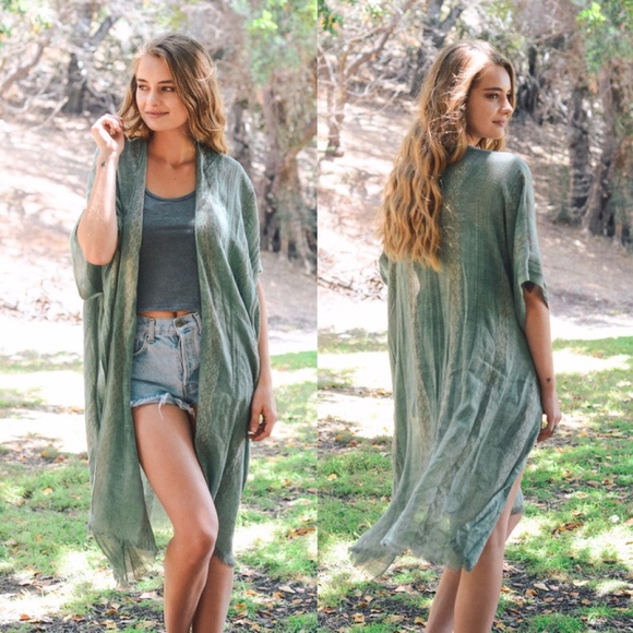 Accessories - LILETH Boho Kimono - SAGE